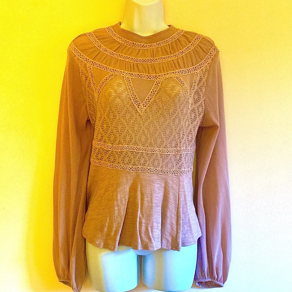 Free People Swing Blush Top